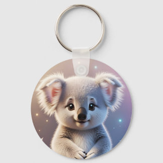 Cute Little Koala Fantasy Dreamy Gradient Key Ring