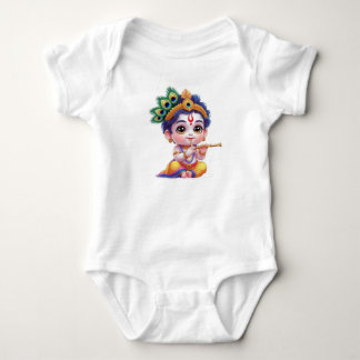 Cute Little Krishna Baby Art Outfit – Hindu God Bodysuit