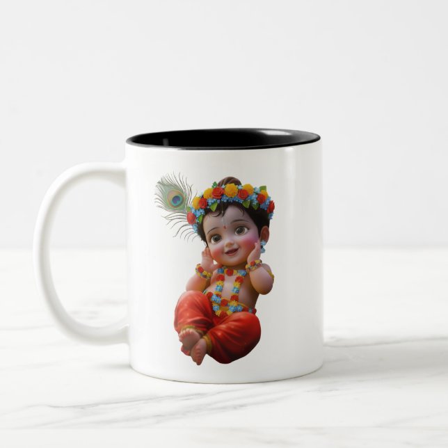 Cute Little Krishna Indian Art Two-Ton mug (Left)