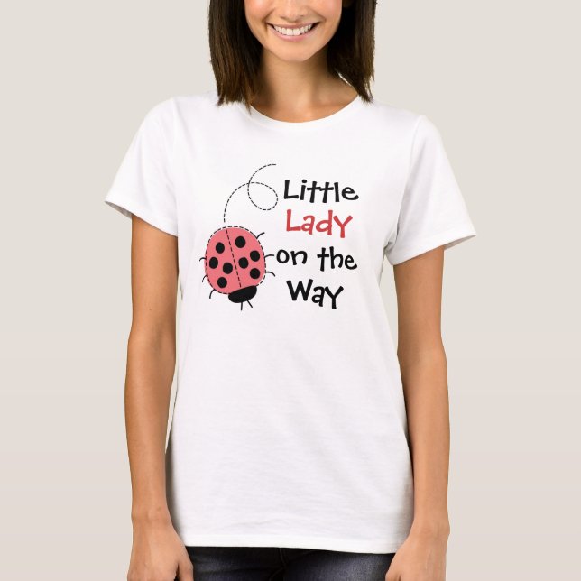 Cute little lady on the way ladybug maternity tee (Front)