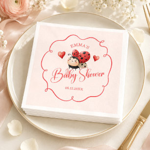 Cute Little Ladybug Baby Shower Napkin