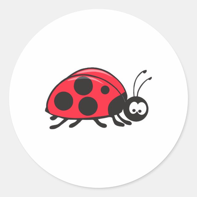 cute little ladybug classic round sticker (Front)