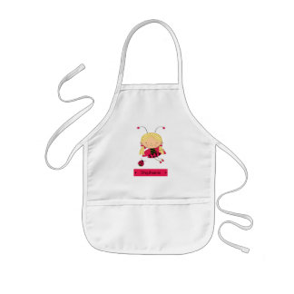 Cute little ladybug girl personalised apron