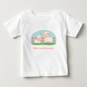 Cute Little Lamb and Mummy Baby T-Shirt
