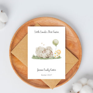 Cute Little Lamb First Easter  Holiday Card