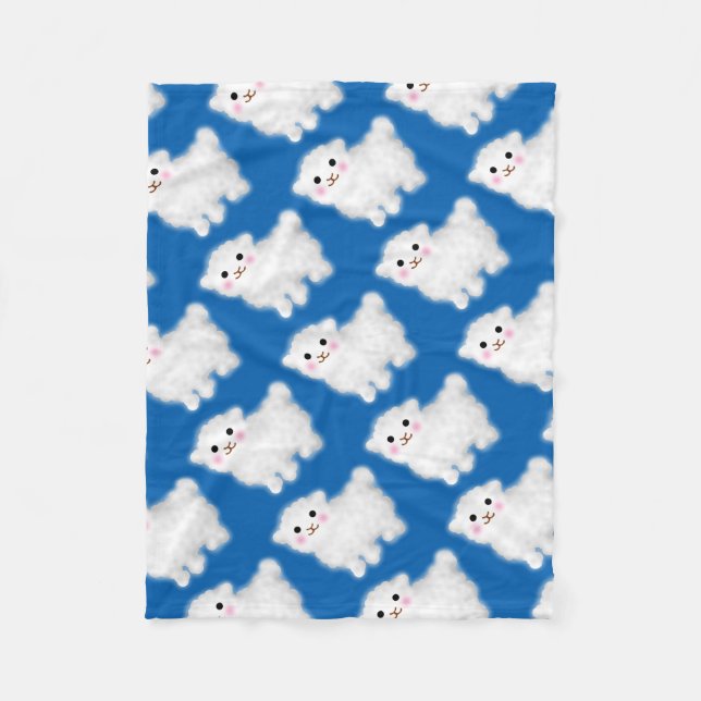 Cute Little Lamb Fleece Blanket (Front)