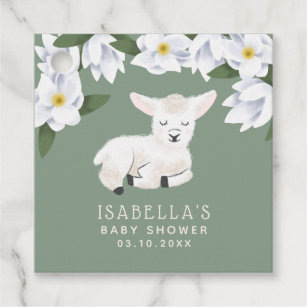 Cute Little Lamb Gender Neutral Baby Shower Favour Tags