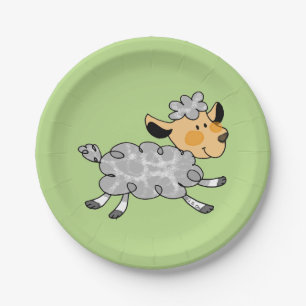 cute little lamb paper plate
