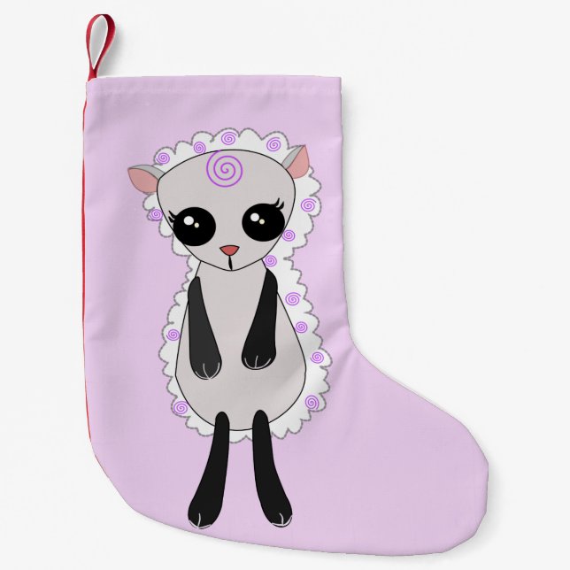 Cute Little Lamb Small Christmas Stocking (Front)