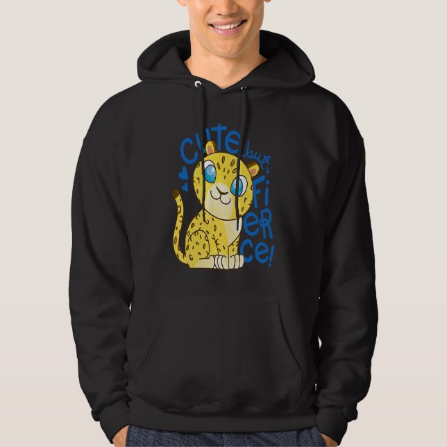 Cute Little Leopard Kids   Cute But Fierce Cat Hoodie (Front)