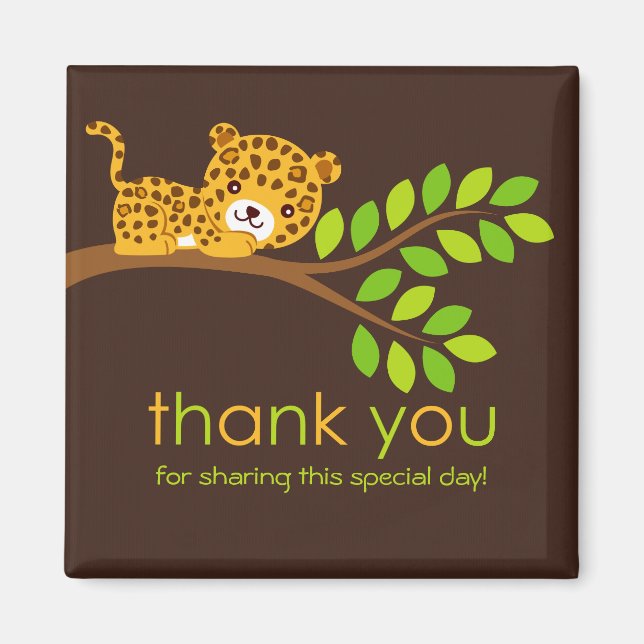 Cute Little Leopard Thank You Magnet (Front)