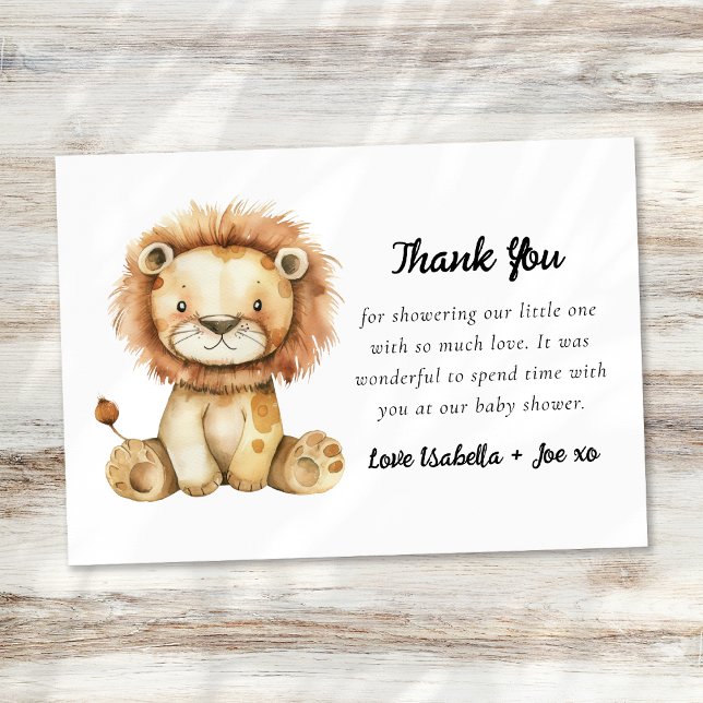 Cute Little Lion Baby Shower Thank You Card (Creator Uploaded)