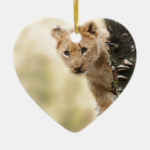 CUTE LITTLE LION CUB RANGE CERAMIC TREE DECORATION