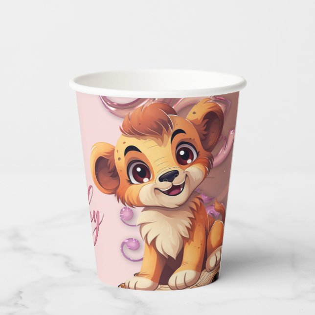 Cute little lion paper cups (Back)