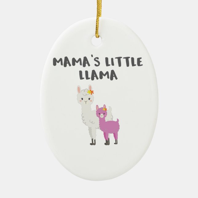 Cute Little Llama Gift Mamas Little Llama Gift Ceramic Tree Decoration (Front)