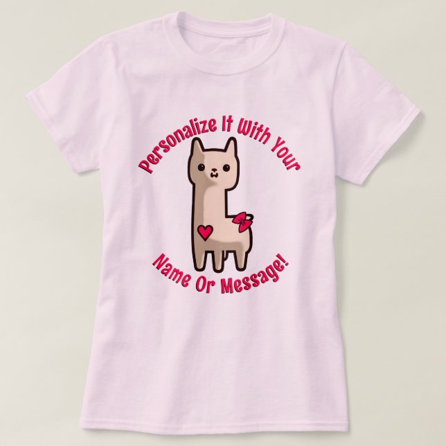 Cute Little Llama T-Shirt (Design Front)
