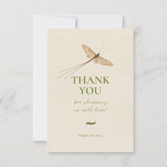 Cute Little Love Bug Baby Shower Thank you Card (Front)