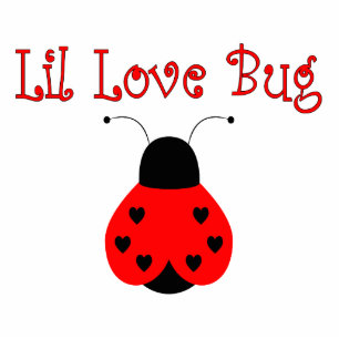 Cute Little Love Bug Heart Ladybug Ornament Photo Sculpture Decoration