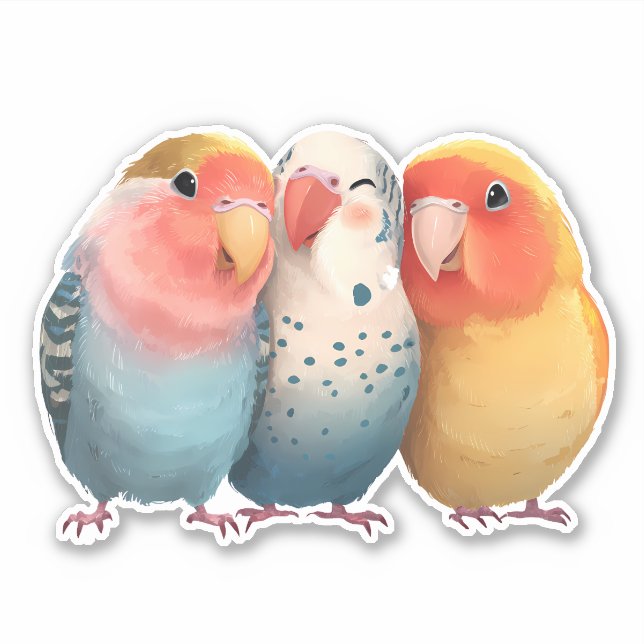 Cute Little Lovebirds (Front)