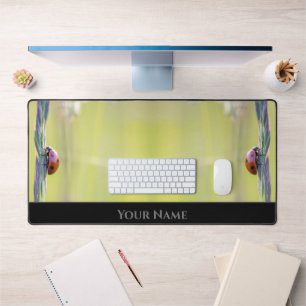 Cute little lucky ladybugs for a positive mindset desk mat