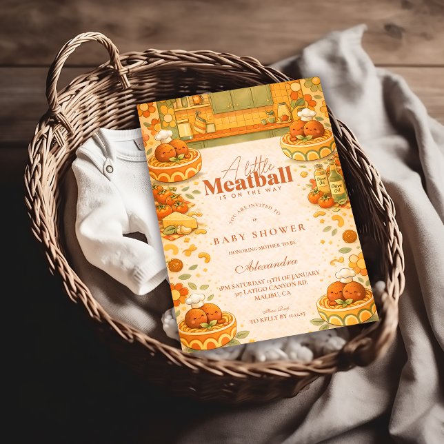 Cute Little Meatball Baby Shower Invitation (Creator Uploaded)