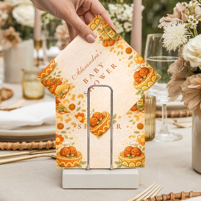 Cute Little Meatball Baby Shower Napkin (Creator Uploaded)