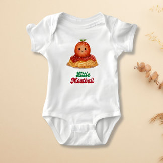 Cute "Little Meatball" Italian Baby Bodysuit