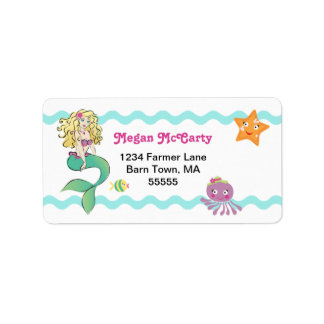 Cute Little Mermaid Address Label