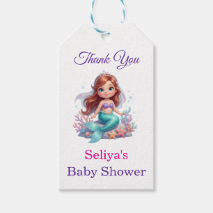Cute Little Mermaid Baby Shower Thank You Gift Tag