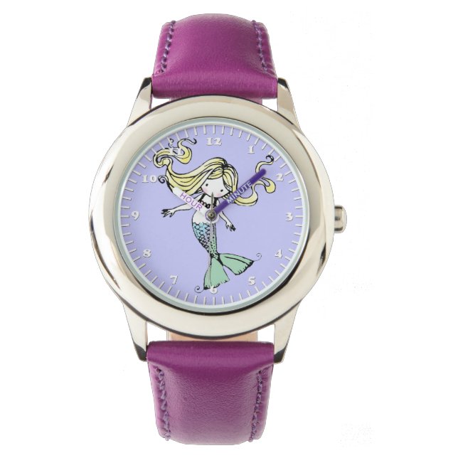 Cute Little Mermaid Girls Wrist Watch (Front)