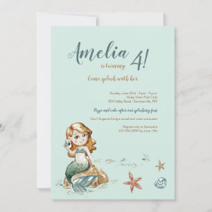 Cute Little Mermaid Invitation