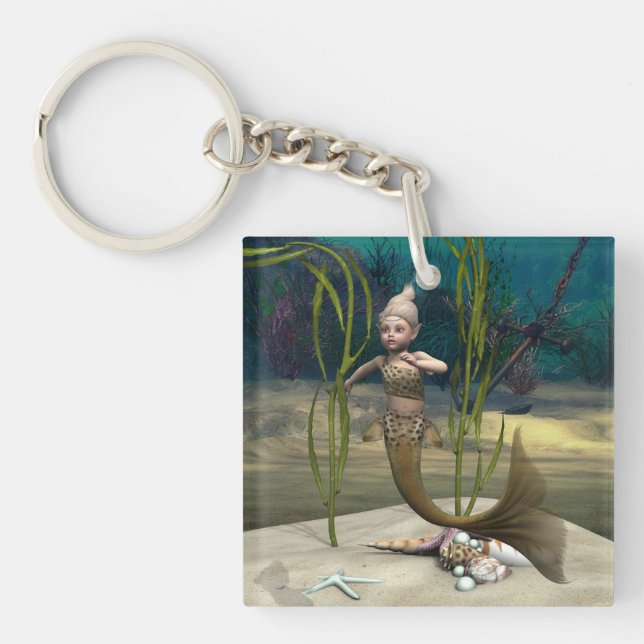 Cute Little Mermaid Key Ring (Front)