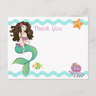 Cute Little Mermaid Note Card 2