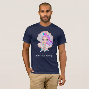 Cute little mermaid rainbow colourful birthday kid T-Shirt
