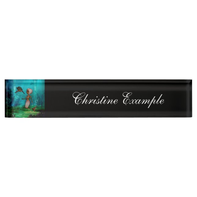 Cute little mermaid with turtle nameplate (Front)