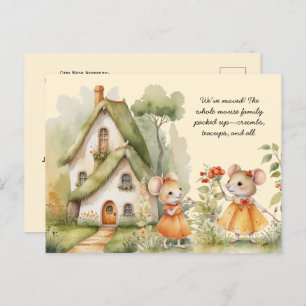 Cute Little Mice We've Moved Postcard
