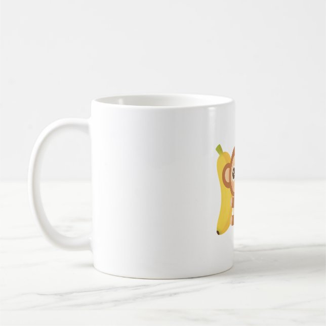 Cute Little Monkey and Banana Coffee Mug (Left)