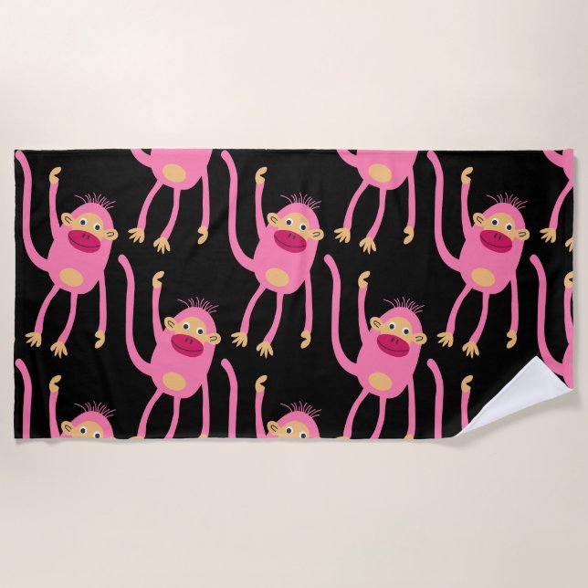Cute Little Monkey  Beach Towel (Front)