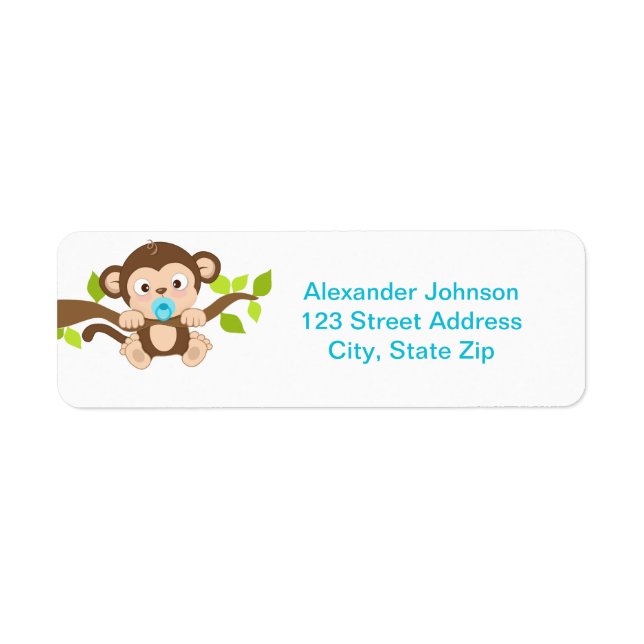 Cute Little Monkey Boy Return Address Label (Front)