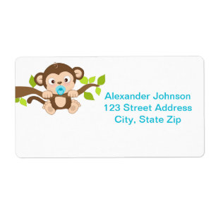 Cute Little Monkey Boy Shipping Labels