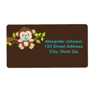 Cute Little Monkey Boy Shipping Labels