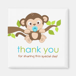 Cute Little Monkey Boy Thank You Magnet