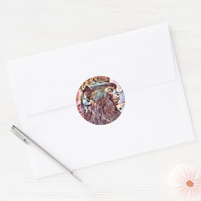CUTE LITTLE MONKEY CLASSIC ROUND STICKER (Envelope)