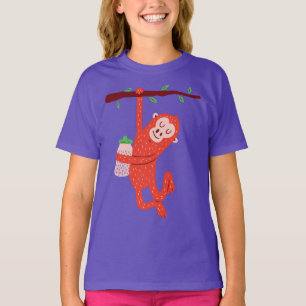 Cute Little Monkey Design T-Shirt