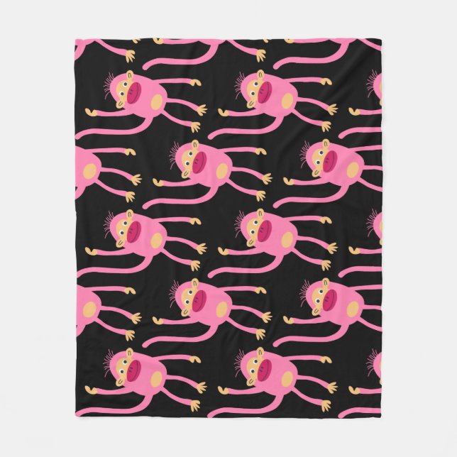 Cute Little Monkey  Fleece Blanket (Front)