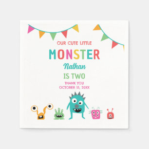 Cute Little Monster Birthday Boy Halloween Napkin