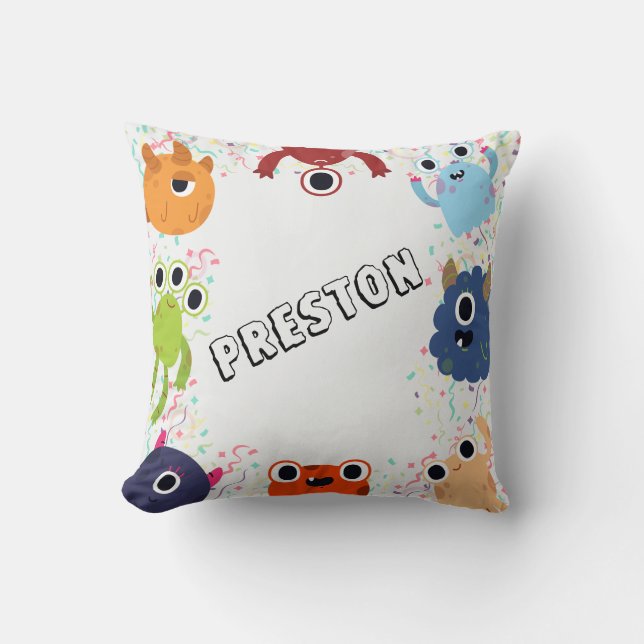 Cute Little Monster Birthday Party for All Ages Cushion (Front)