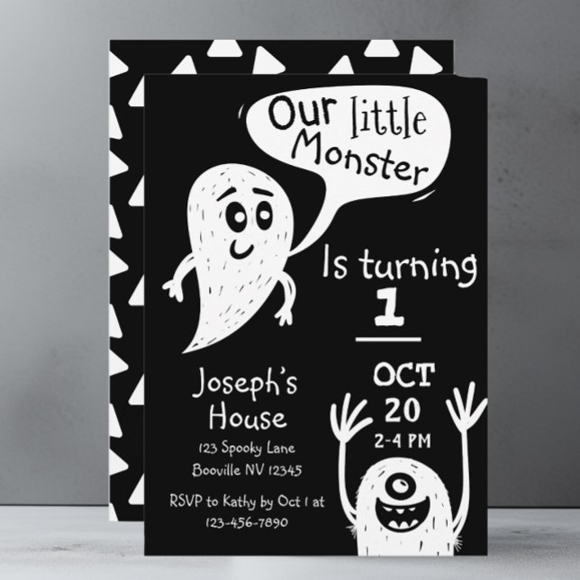 Cute Little Monster Boys First Birthday  Invitation (Creator Uploaded)