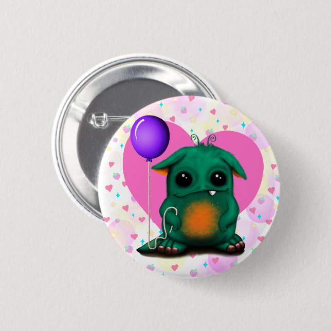 Cute Little Monster Button pin (Front & Back)