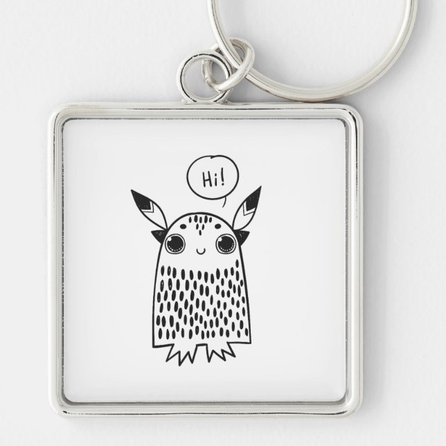 Cute little monster cartoon key ring (Front)